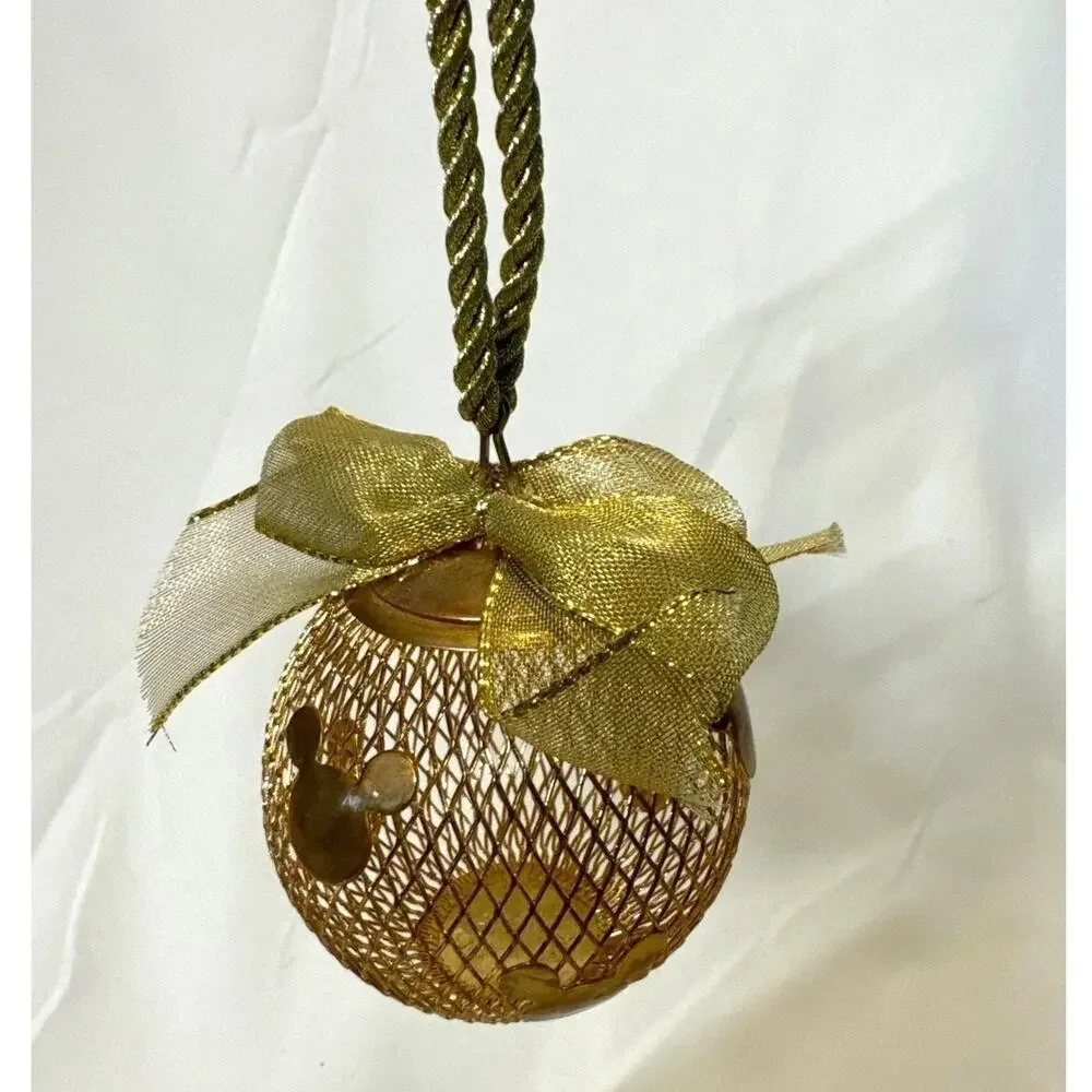 VTG 1990s Disney Mickey Mouse Mesh Christmas Ornament Potpourri Balls Set Of 2